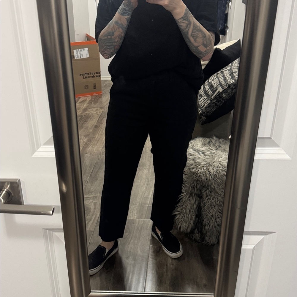 Weekend MaxMara Midnight Black Linen Trousers - size 8